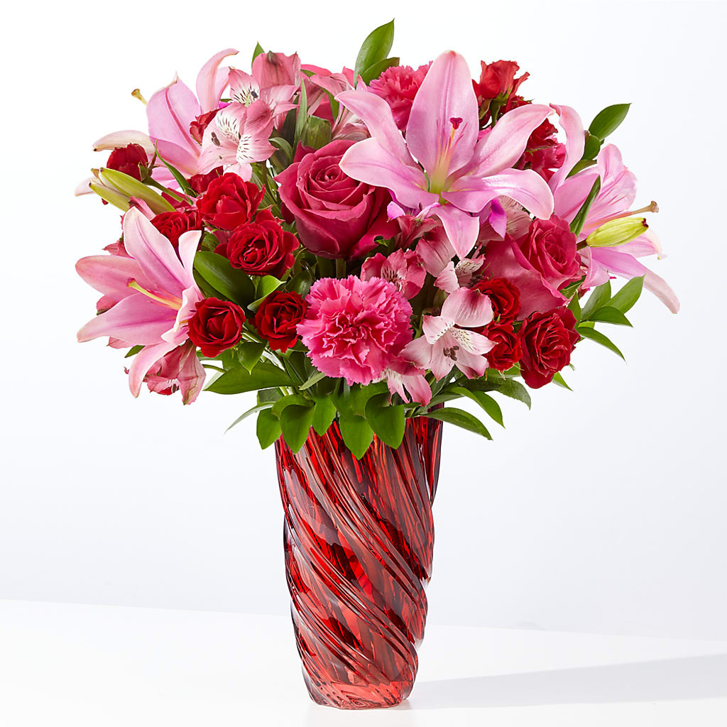 In Love Bouquet with Luxe Swirl Vase – WALTON FLORIST & GIFTS, Walton KY