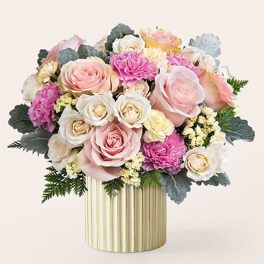Blissful Moments Bouquet with Ivory Vase – WALTON FLORIST & GIFTS, Walton KY
