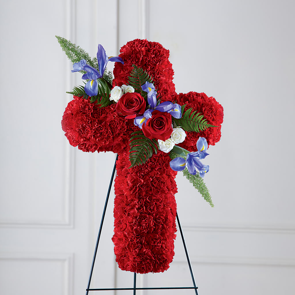 Faithful Hero Floral Cross – WALTON FLORIST & GIFTS, Walton KY