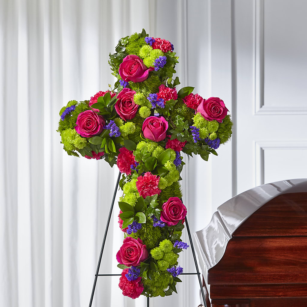 Tribute Rose Floral Cross – WALTON FLORIST & GIFTS, Walton KY
