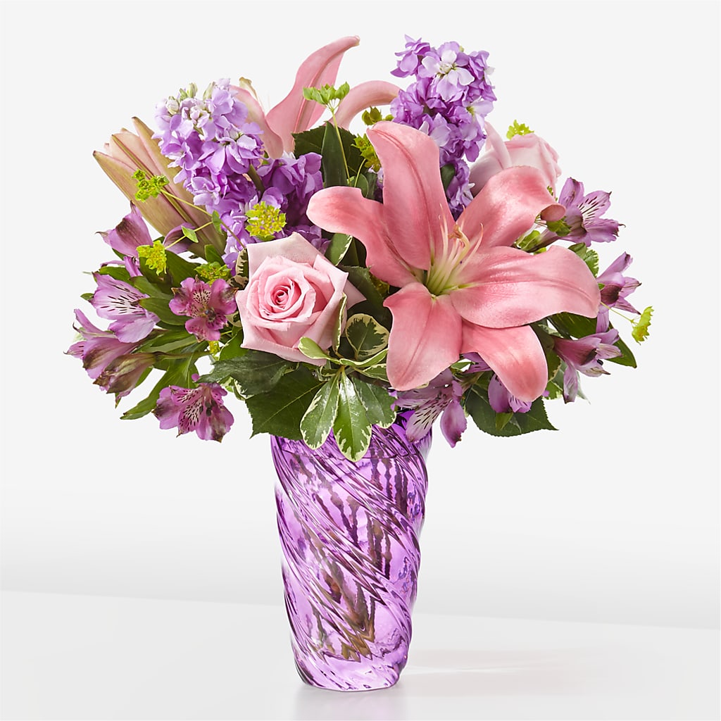 Precious Petals Bouquet with Luxe Swirl Vase – WALTON FLORIST & GIFTS, Walton KY