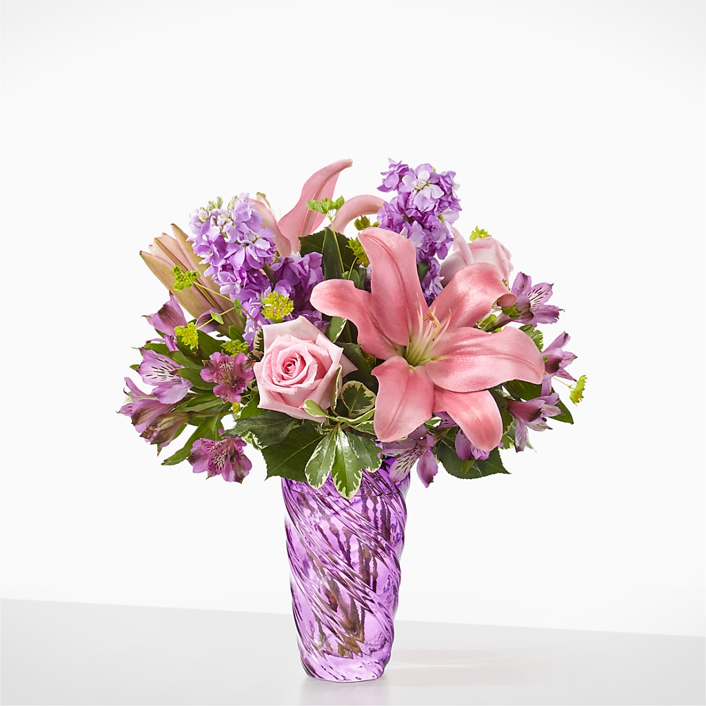 Precious Petals Bouquet with Luxe Swirl Vase – WALTON FLORIST & GIFTS, Walton KY