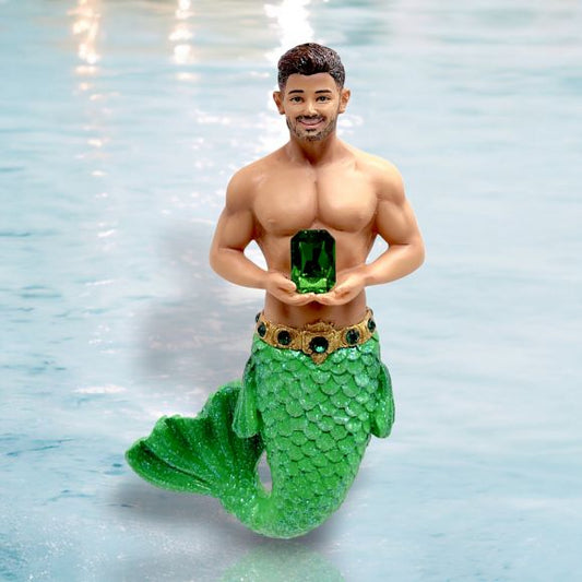 May Birthstone Emerald Merman 4.5"