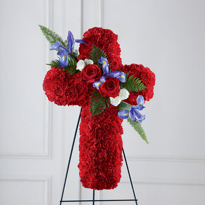 Faithful Hero Floral Cross – WALTON FLORIST & GIFTS, Walton KY