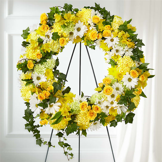 Golden Remembrance Wreath – WALTON FLORIST & GIFTS, Walton KY