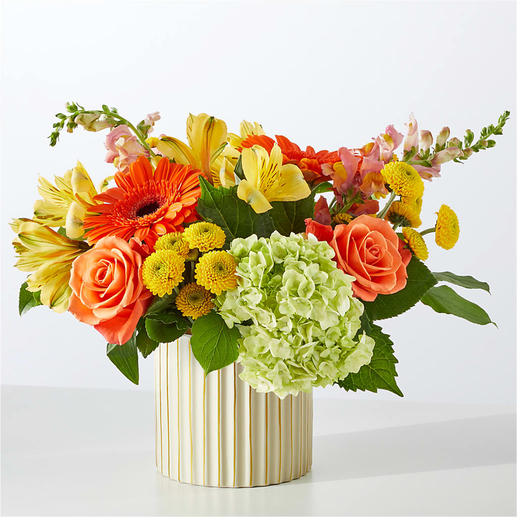 Autumn Sunshine Bouquet with Ivory Vase – WALTON FLORIST & GIFTS, Walton KY