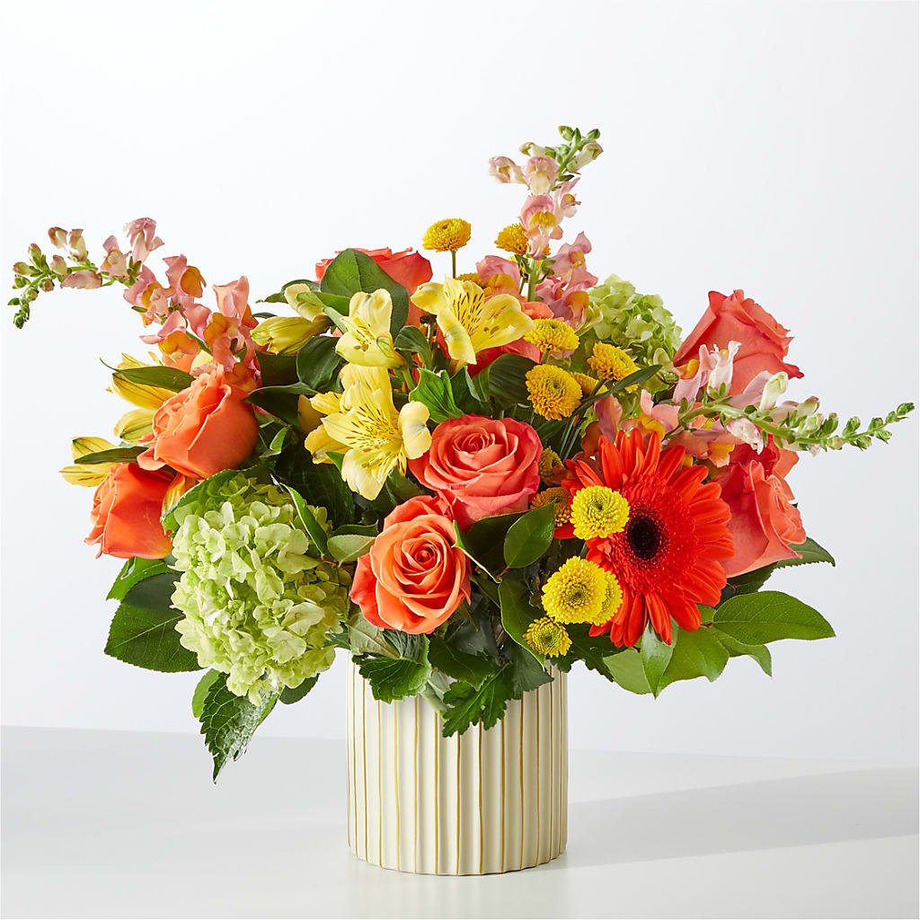 Autumn Sunshine Bouquet with Ivory Vase – WALTON FLORIST & GIFTS, Walton KY