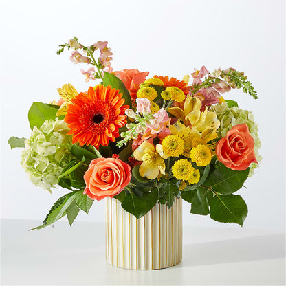 Autumn Sunshine Bouquet with Ivory Vase – WALTON FLORIST & GIFTS, Walton KY